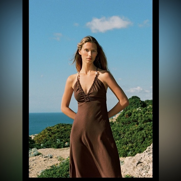 🔥🔥Zara Beaded Linen midi Dress - Picture 2 of 6